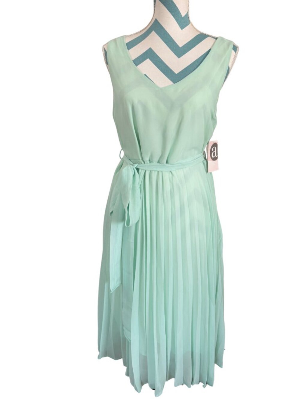 The Apricity Mint | Chiffon Pleated Midi Dress